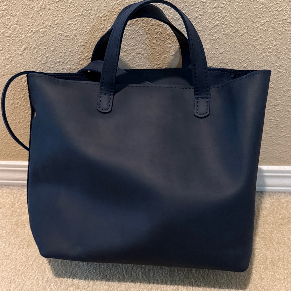 Portland Leather Medium Crossbody Tote - Deep Water - Picture 2 of 3